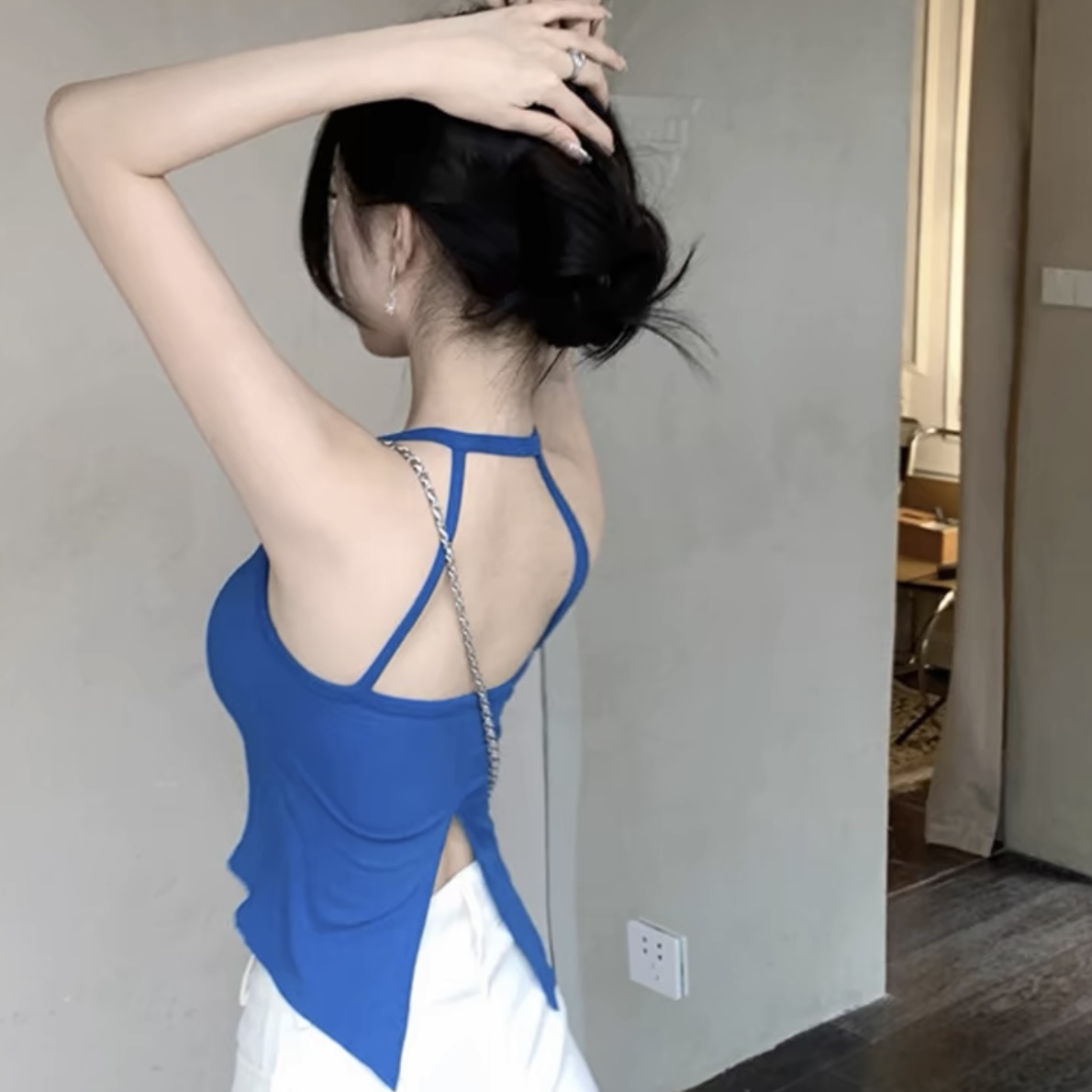 一体式健身服上衣女速干细带美背普拉提文胸瑜伽背心吊带瑜伽服