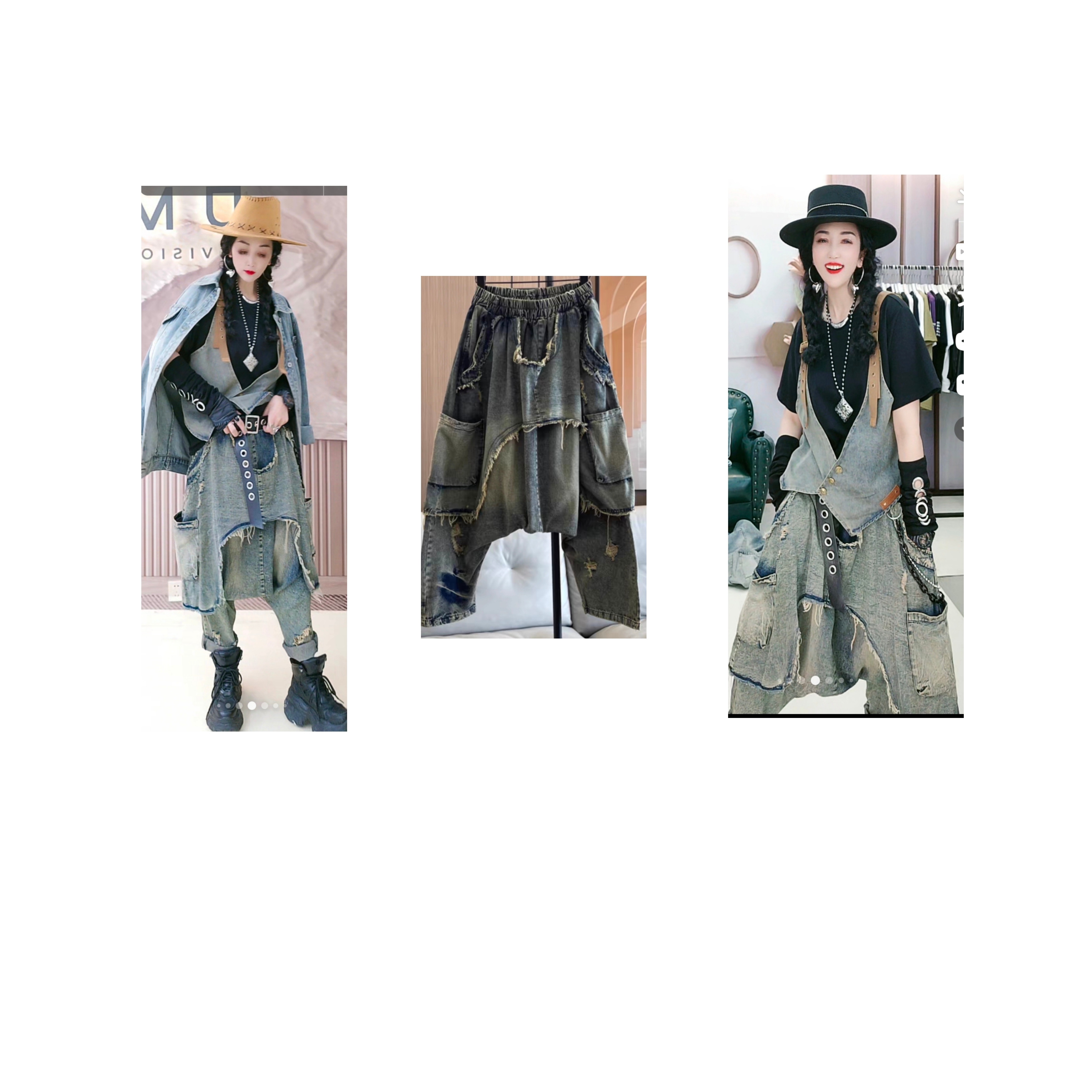 潮牌欧货新款牛仔裤415款宽松时尚