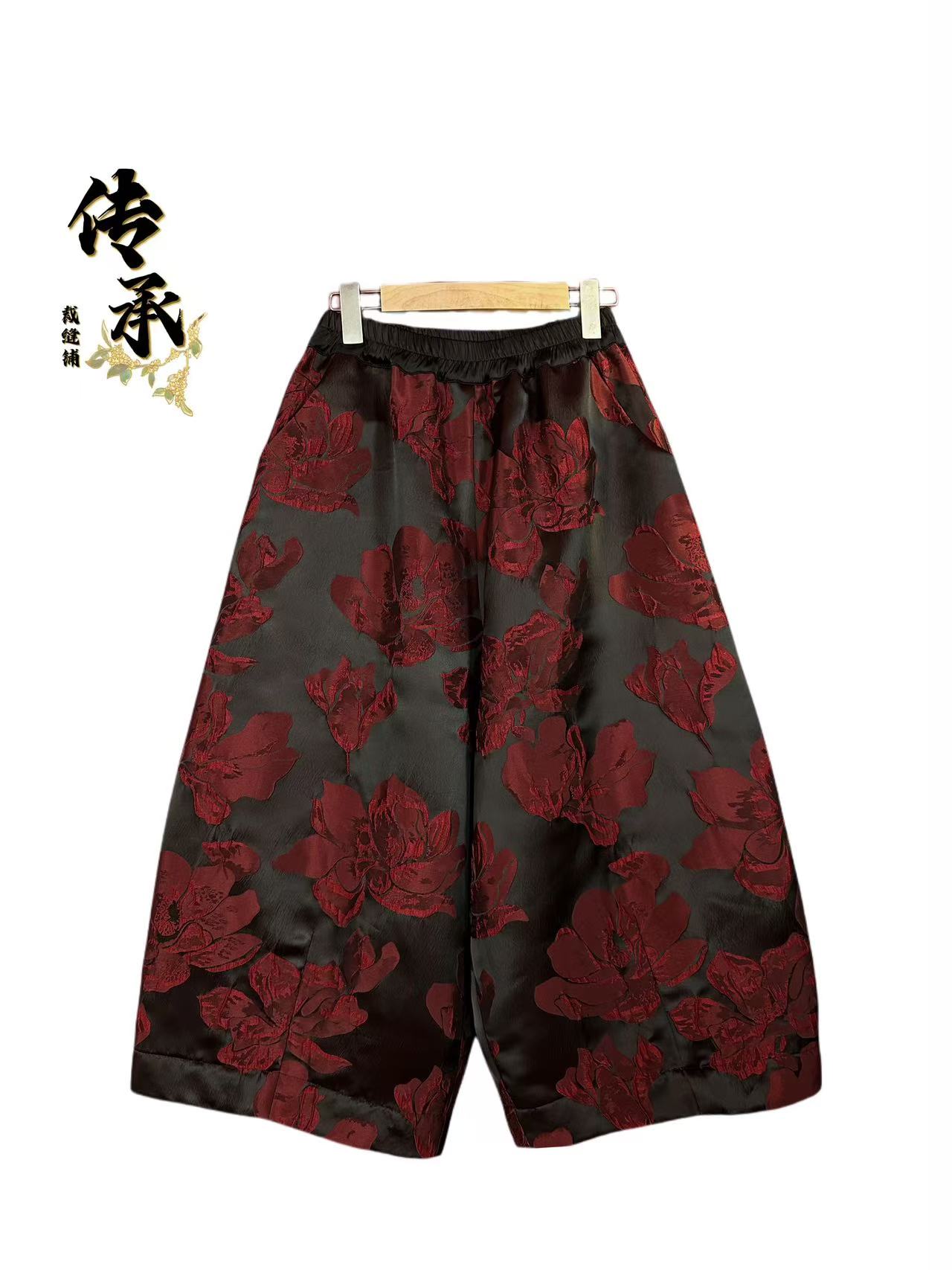 （冬季牡丹棉裤）八分裤/时尚裤/休闲/外穿/宽松阔腿裤/棉裤