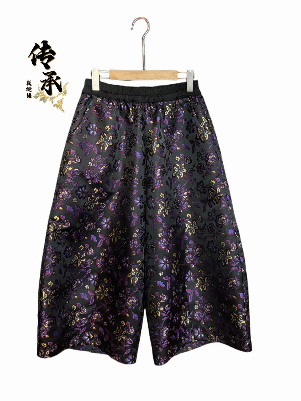 （紫金花花苞裤）印花/阔腿时/时尚/外穿/花苞裤/夏季