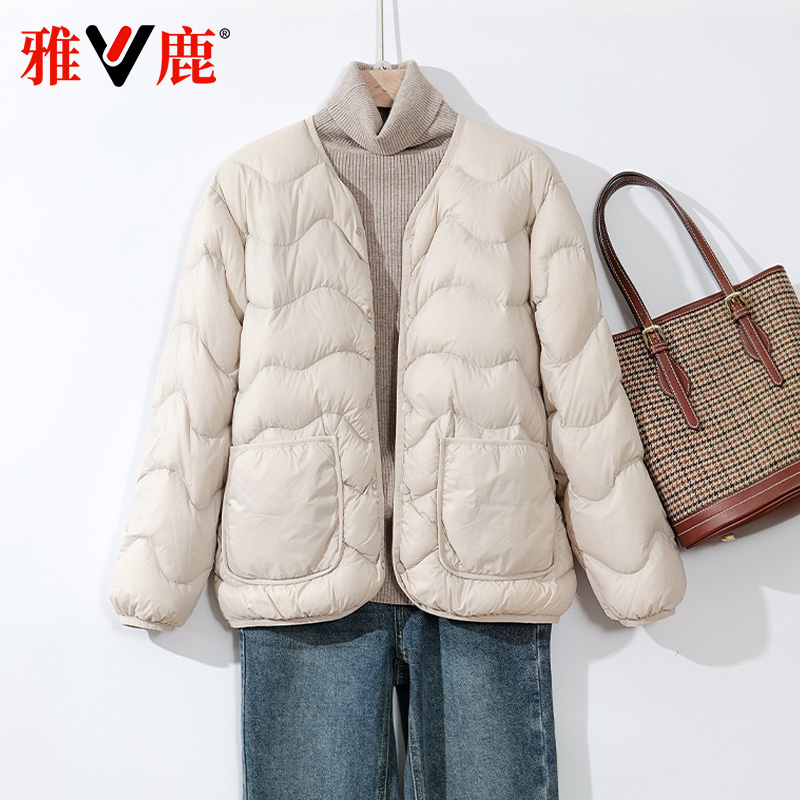雅鹿2025年冬新款轻薄羽绒内胆女流行内搭休闲韩版保暖短款外套潮
