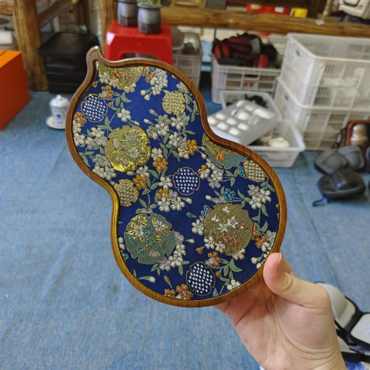 秋香茶具 葫芦干泡台壶承复古家用简约两用茶道干泡盘1955-0824