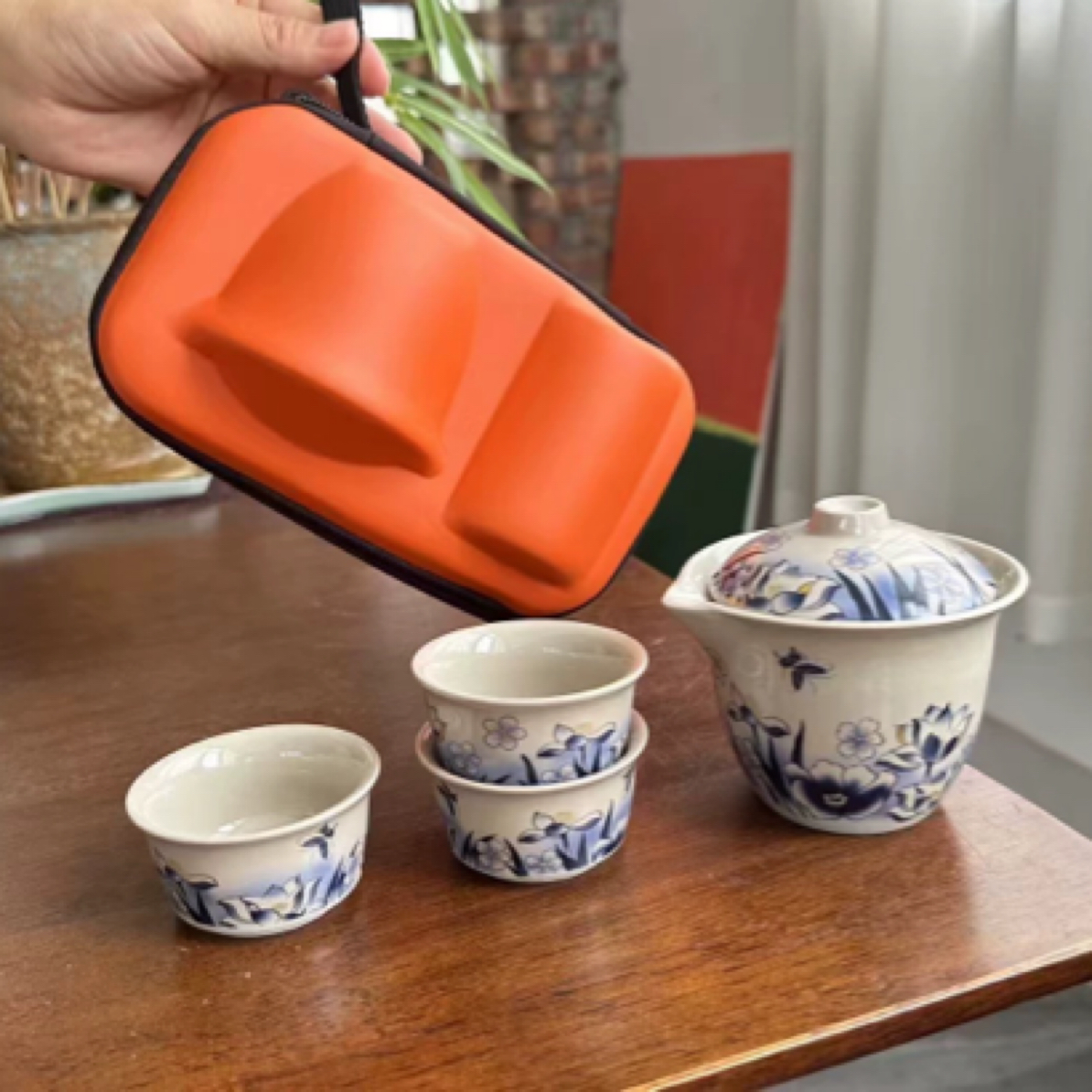 麦芽黄蝶恋花旅行茶具 4646-2408