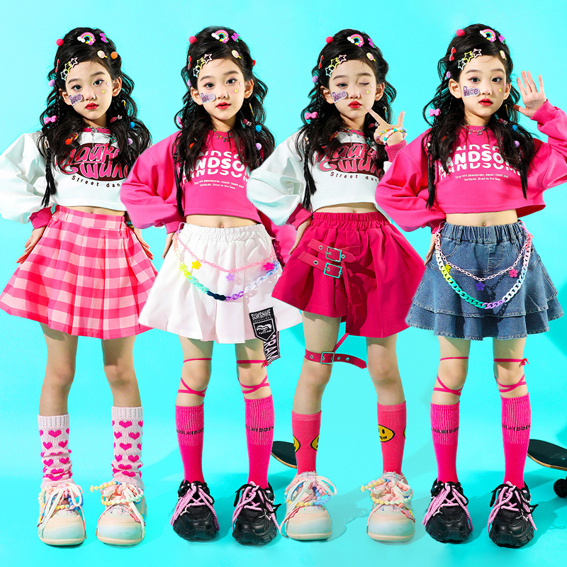 儿童多巴胺啦啦队小学生运动会女童爵士舞演出服街舞服装走秀潮装