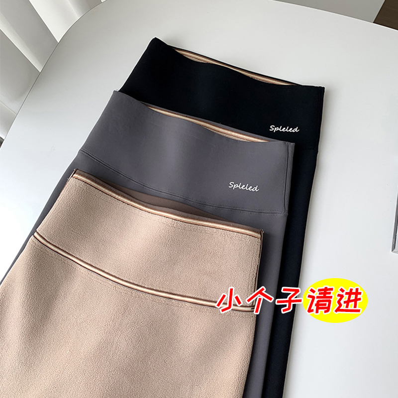 小个子八分鲨鱼裤女秋冬加绒加厚外穿打底裤大码高腰显瘦保暖芭比