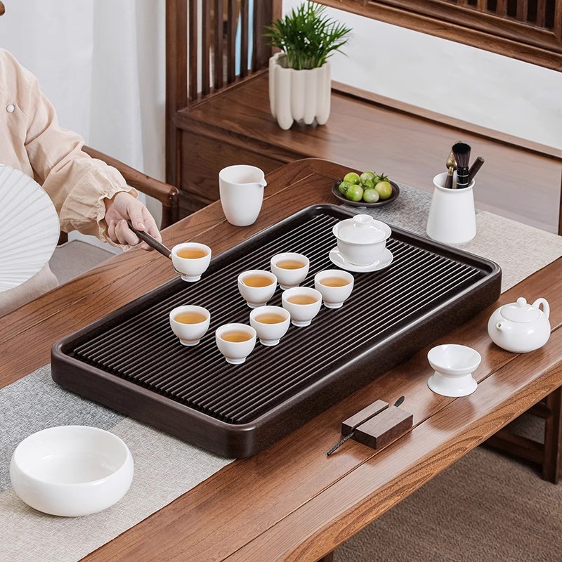 厂家直销电木茶盘长方形汉唐直边款轻奢高档时尚沥水排水式家用