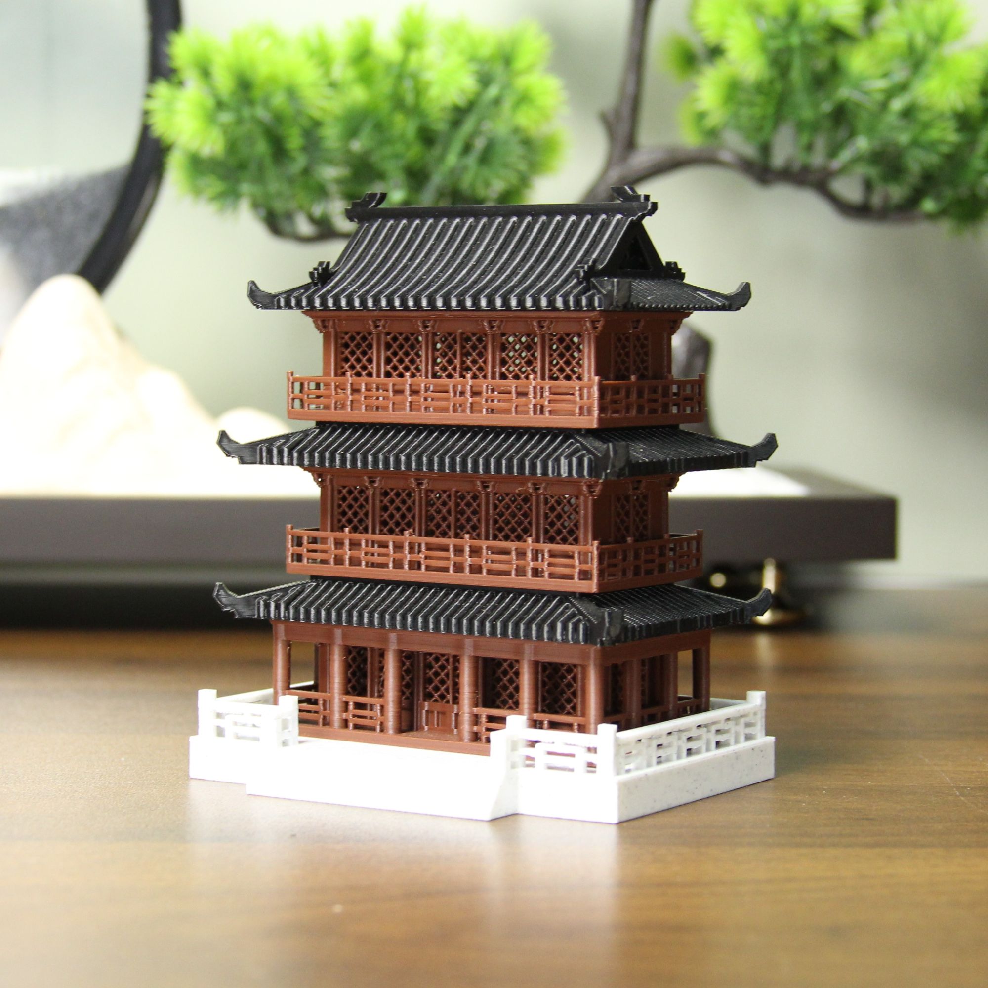 古风建筑摆件微景观大号造景水陆缸假山盆景大殿三层楼阁房屋制作