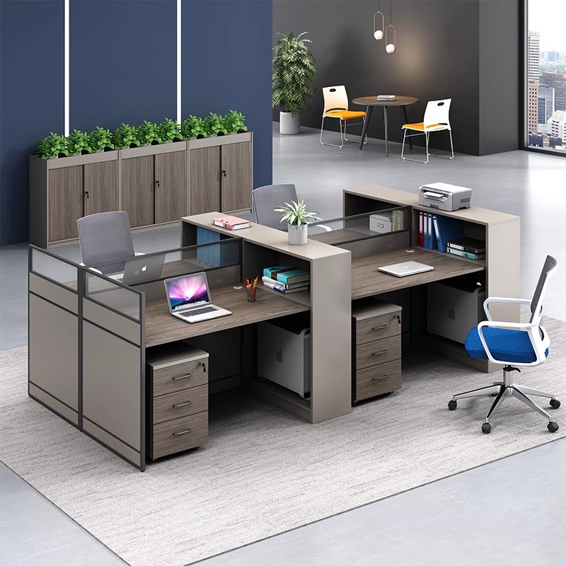 金鸾办公家具屏风办公桌四人位办公室桌子职员工位办公桌椅工作台