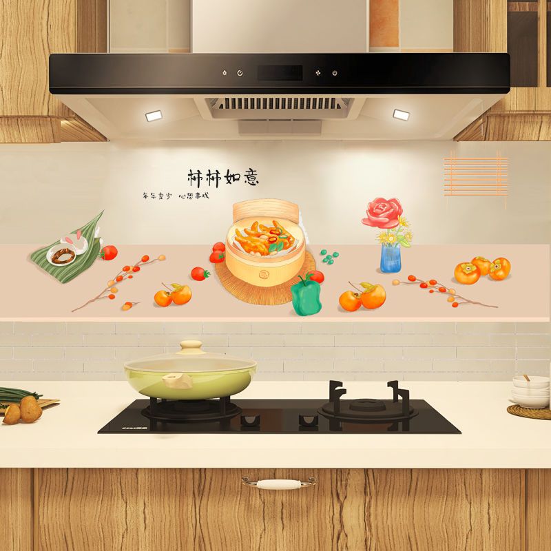 厨房防油贴纸耐高温灶台墙面防霉耐脏透明静电墙贴瓷砖墙纸自粘贴