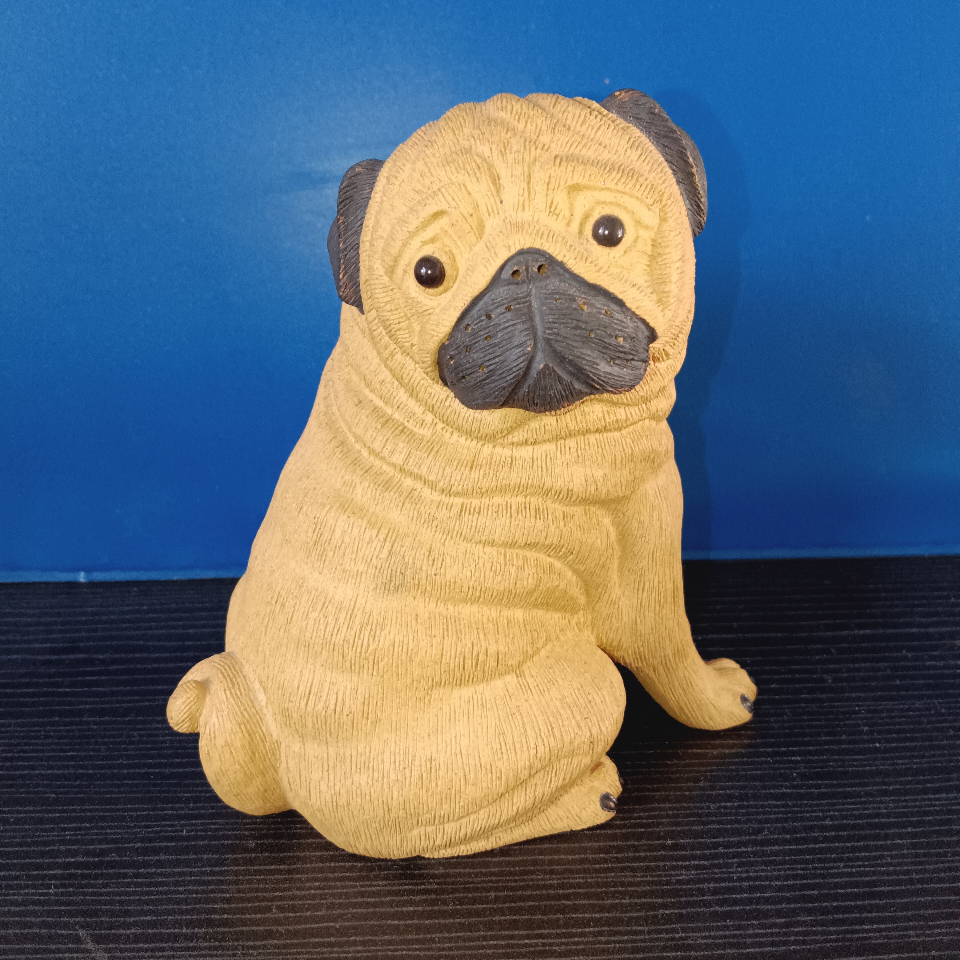 紫砂茶宠八哥犬，黄金段泥，高11公分