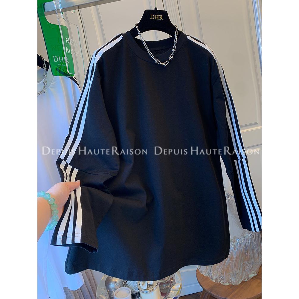 特大码300斤夏季时尚风小众袖子百搭洋气大版潮流T恤打底衫上衣女