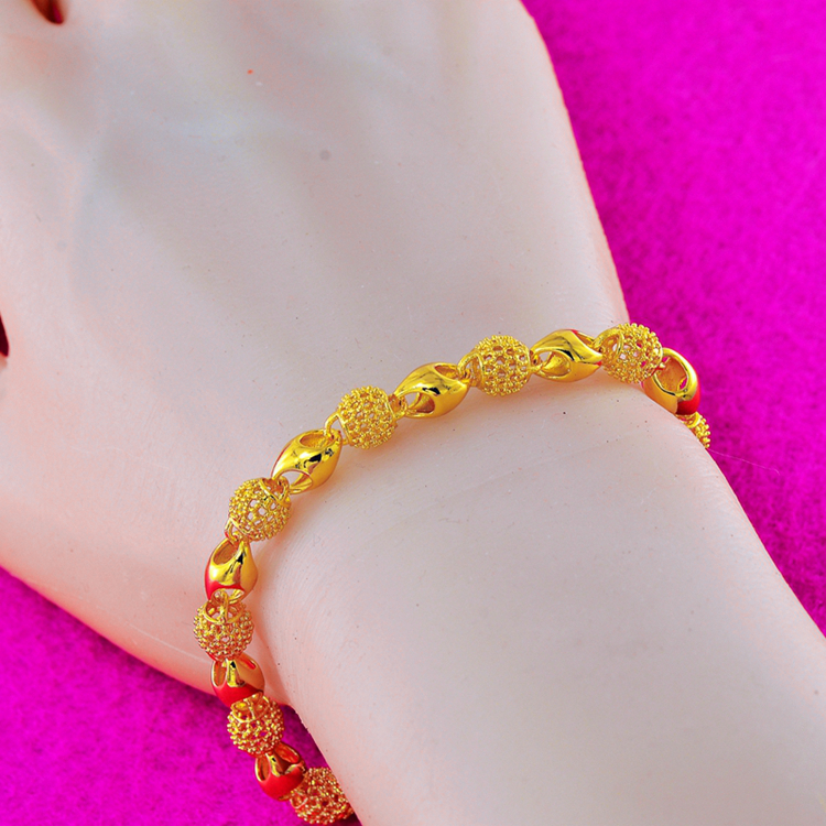 铜合金手链 正品新娘黄金色手链玲珑2024年火爆款北欧镂空高级感