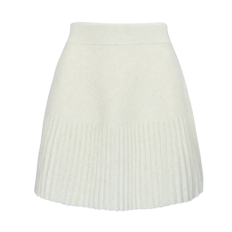 JUNFLE ME高腰减龄百褶裙休闲百搭女士A字秋冬短裙纯色秋季