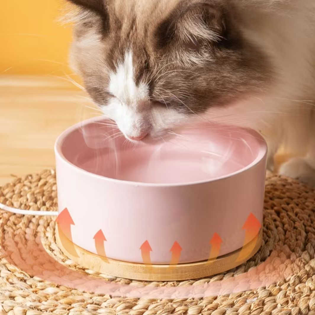 恒温猫碗猫咪恒温饮水机陶瓷水碗狗狗温水器宠物水碗冬天加热猫碗