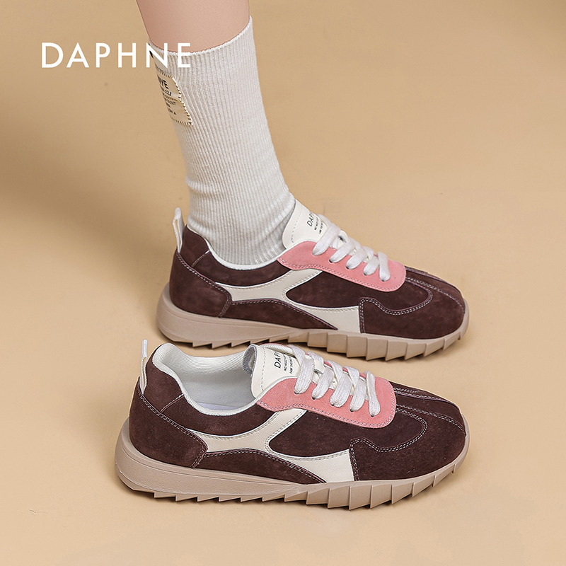 Daphne/达芙妮复古德训鞋女2025秋季新款平底休闲百搭时尚运动鞋