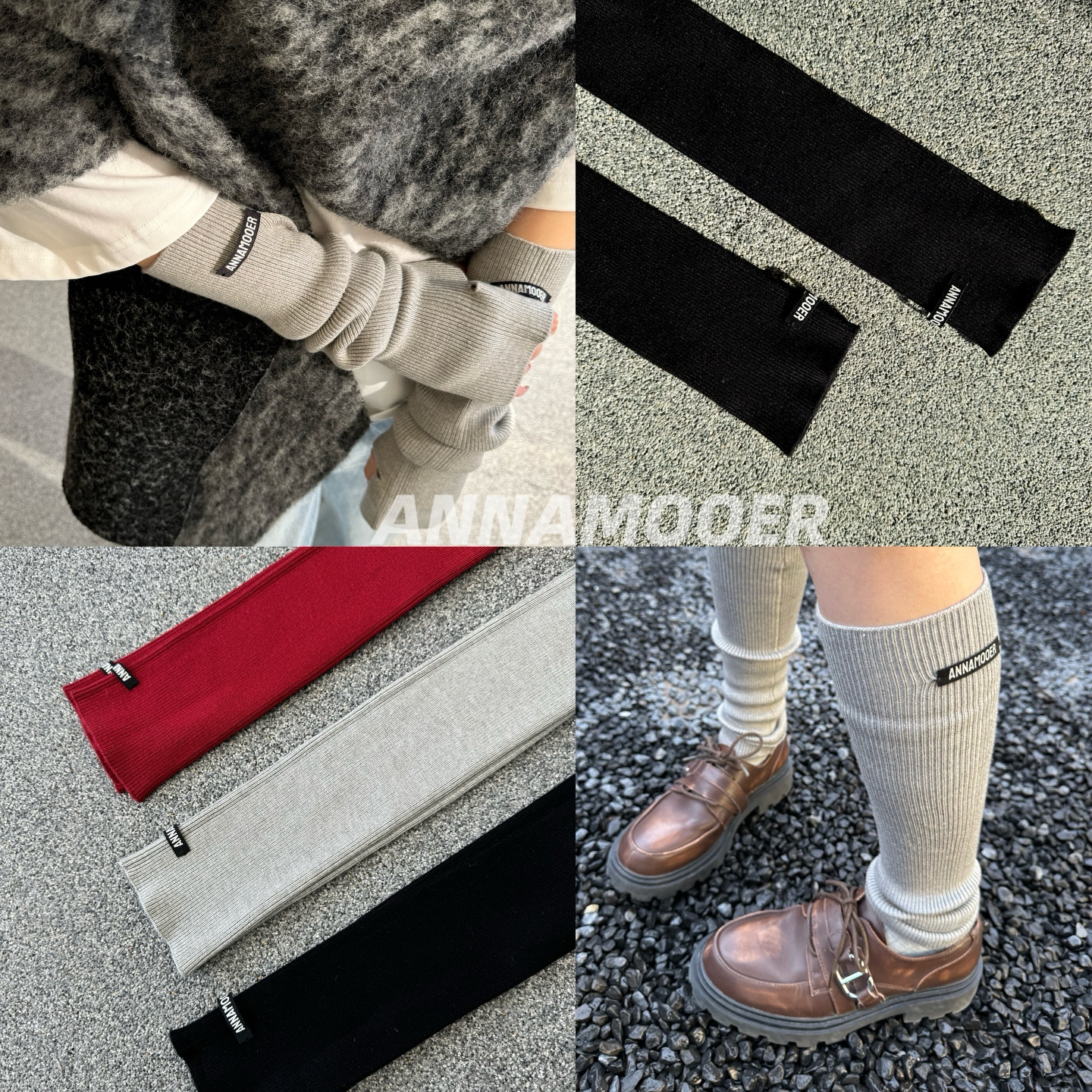 ANNAMOOER · 设计师品牌秋冬百搭休闲袜套袖套 AM63SS02-07/146MT