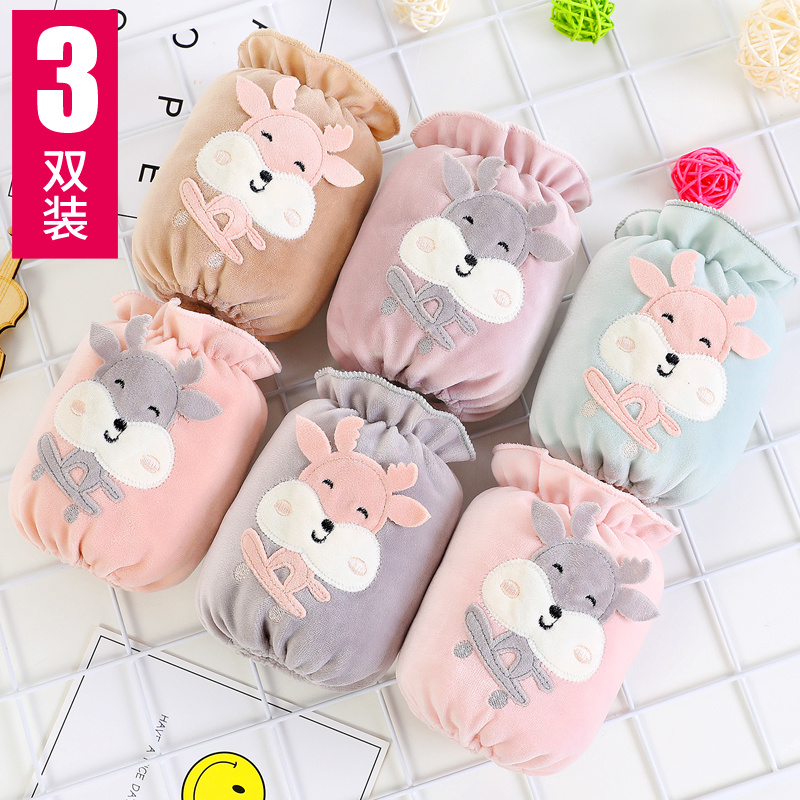 韩版儿童袖套女防污脏秋冬季小短款套袖手学生男工作水绣套护袖头