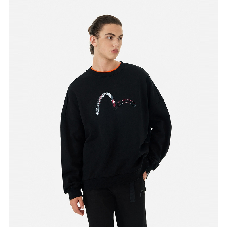 EVISU KURO 2024秋季男士仿撕开图案卫衣2EAGNM4SW5156OSCT