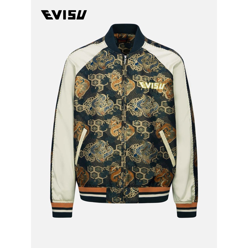 EVISU 2023秋季新款 男士商标刺绣织锦拼布外套2EAHTM3JK7017LFPX