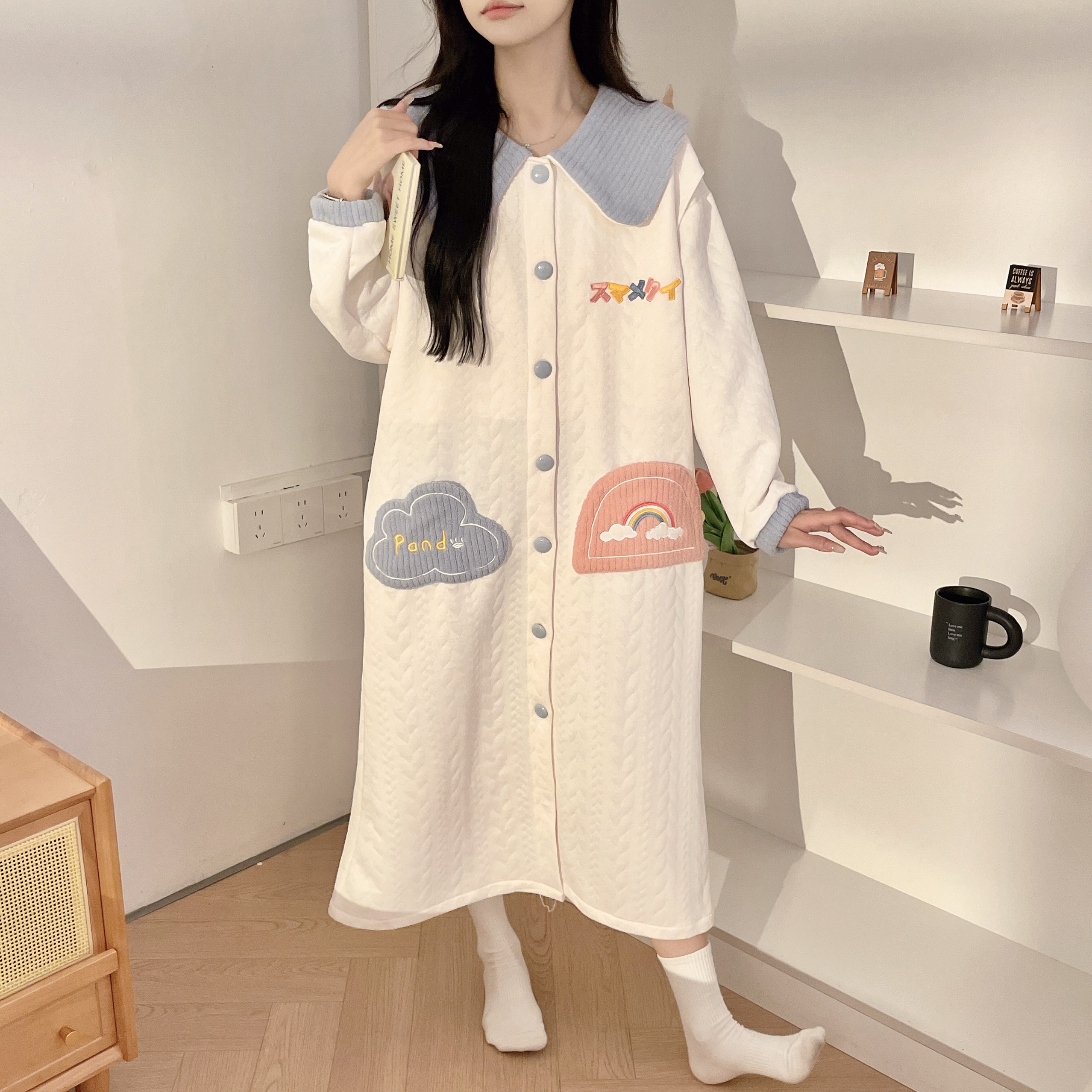 【空气棉】秋冬季待产裙月子服产后哺乳居家睡裙孕妇加厚冬天连衣裙