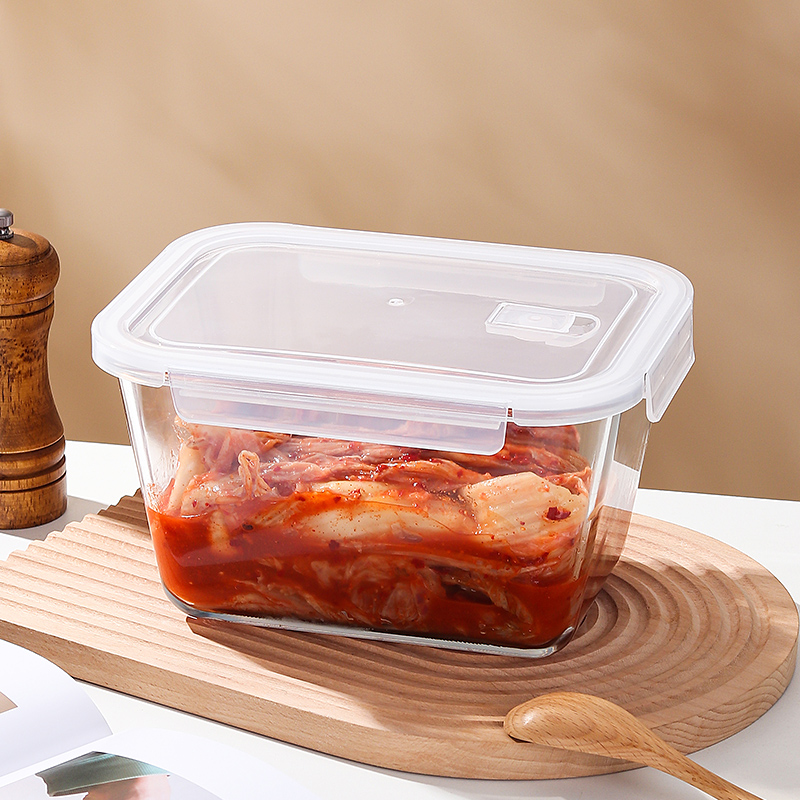 媚家透明高硼硅材质2.6L大容量保鲜盒家用带盖密封储物泡菜耐高温