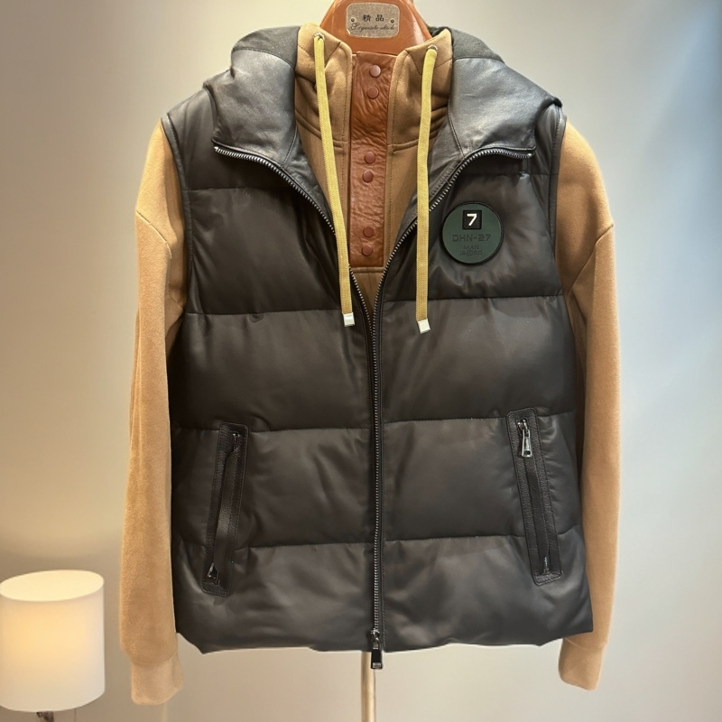 冬季羊皮羽绒服真皮皮皮衣男士连帽宽松面包服皮夹克外套休闲保暖