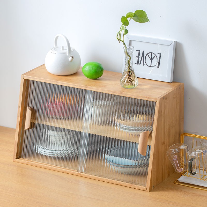 日式餐边柜小型玻璃碗柜厨房台面收纳柜子桌面储物置物柜客厅餐厅