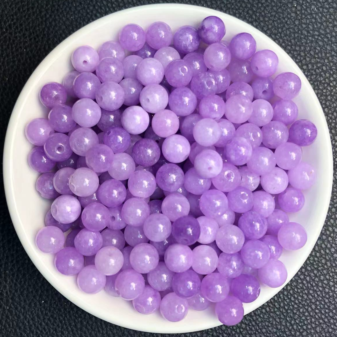 散珠 天然紫罗兰8mm 50颗 （赠弹力绳） Z006