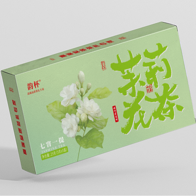 【艺祥韵】绿色韵杯茉莉花茶条盒装*2条+1个手提袋