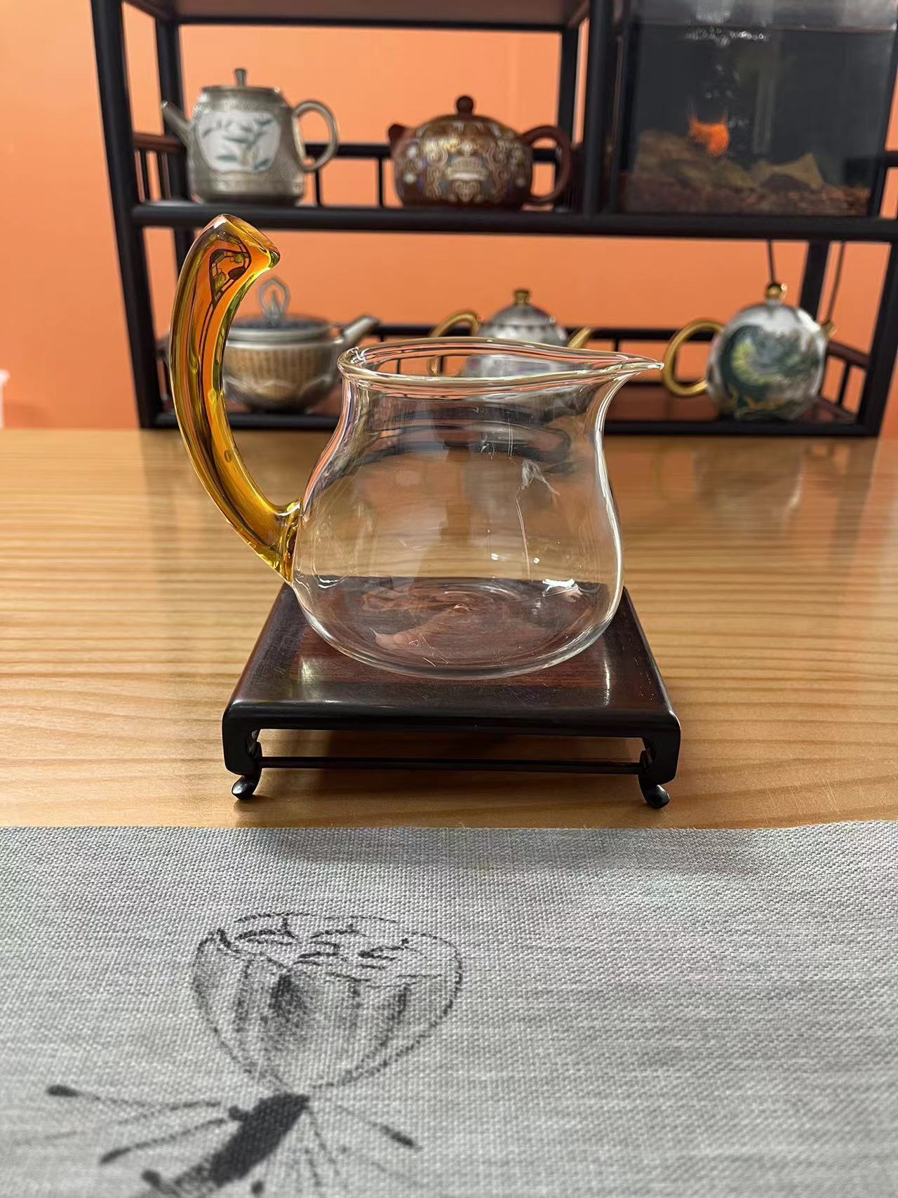 高硼硅加厚防烫提把手公道杯