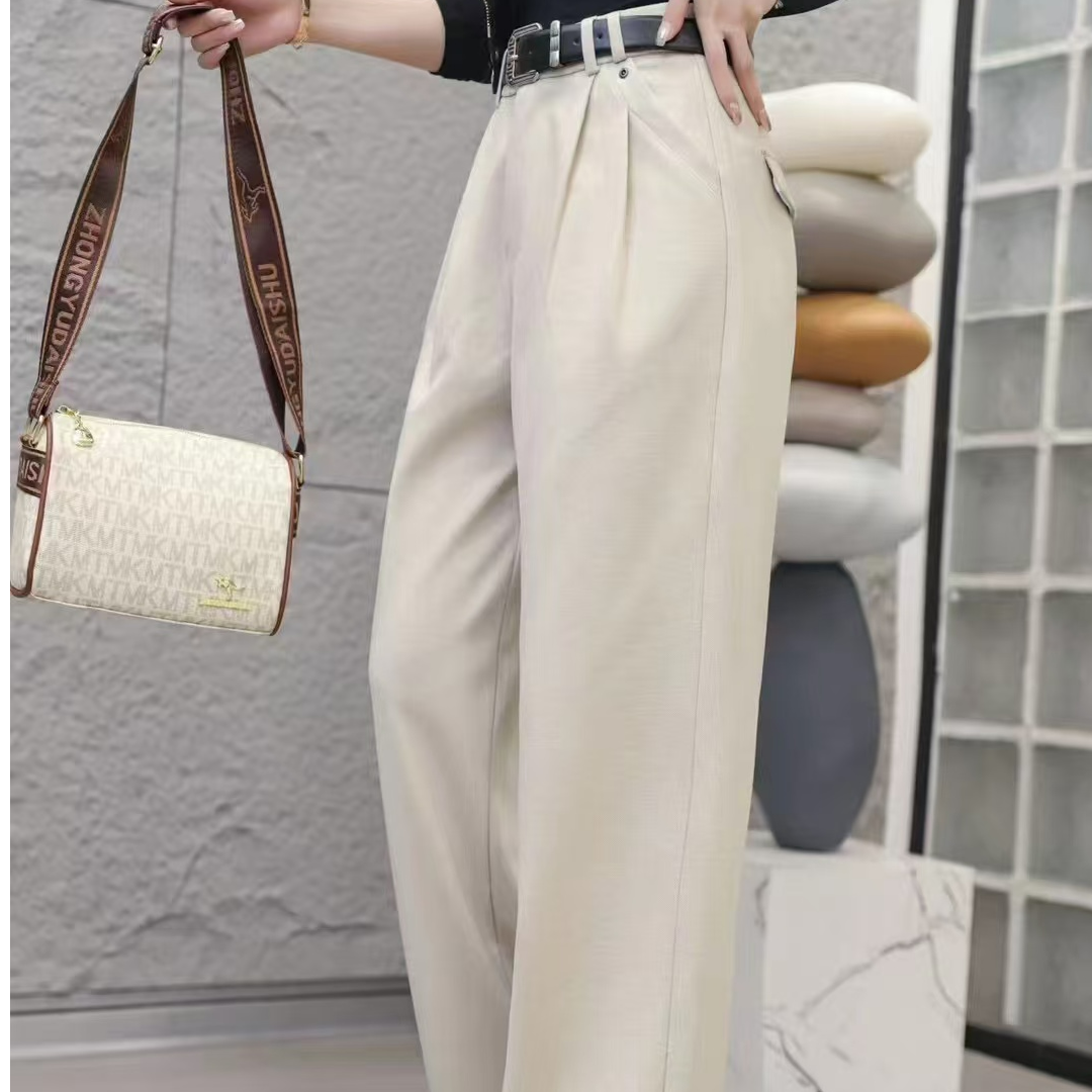 【懂你吴姐】1975彩衣阁自带皮带时尚直筒裤