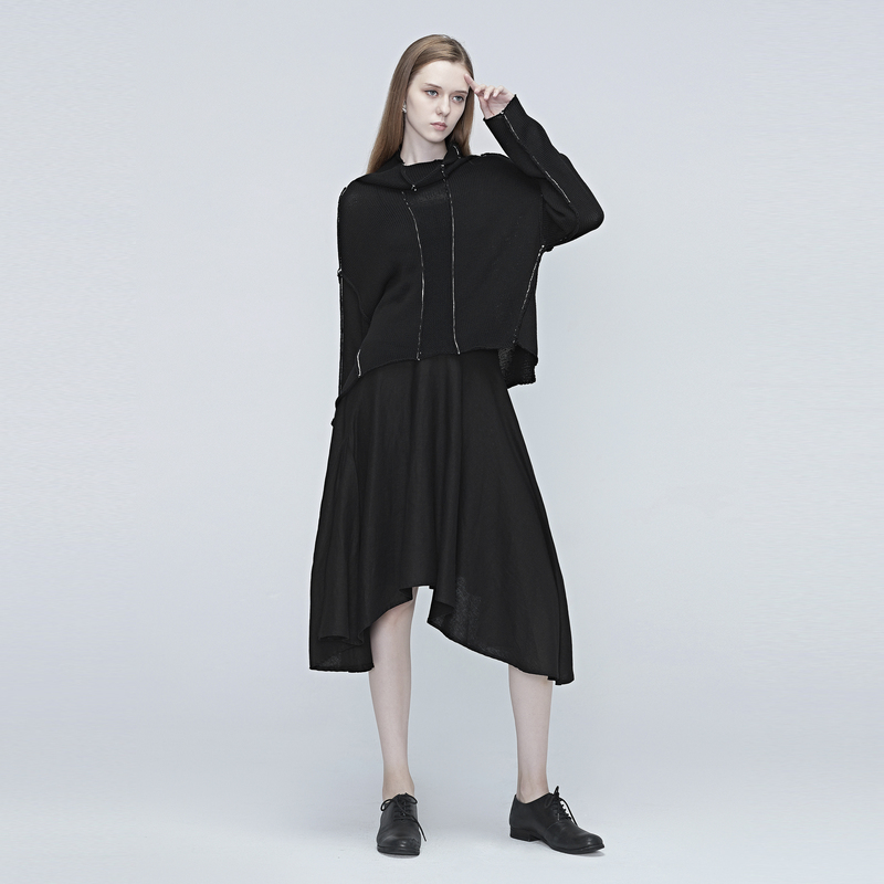 S·DEER圣迪奥正品时尚宽松休闲圆领撞色吊带两件套毛衣S20383525