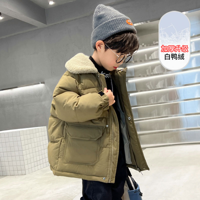 男童羽绒服冬季2023新款儿童外套加厚男孩中大童中长款冬装洋气潮