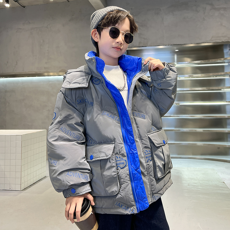 儿童装男童羽绒服冬装2023新款中长款男孩冬季加厚秋冬款外套大童