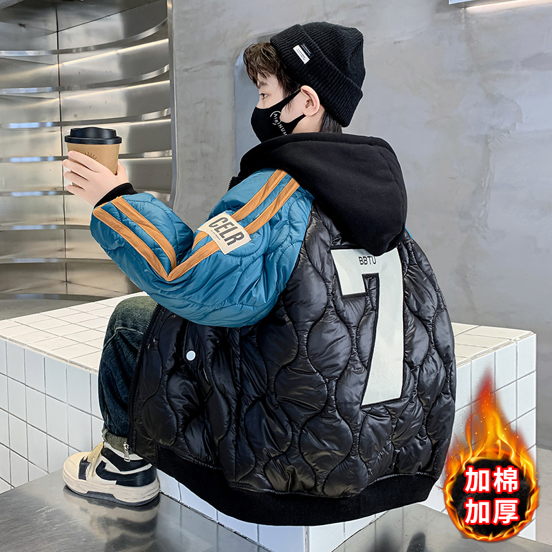 儿童装男童冬季棉服加厚棉衣外套2023新款男孩冬季中大童棉袄