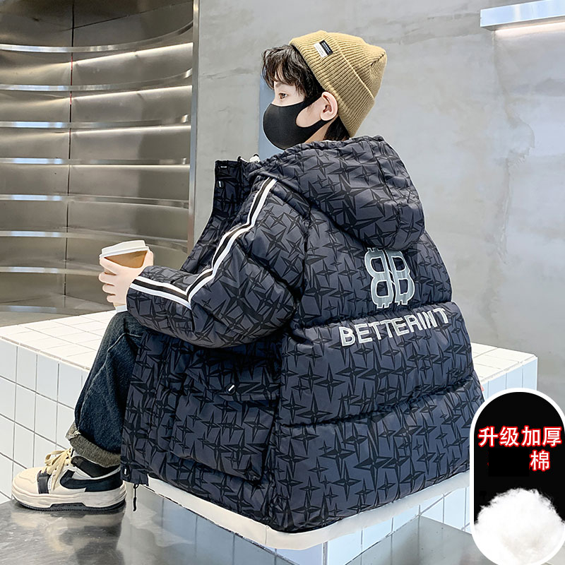儿童装男童冬季加厚棉服2023新款棉衣冬装外套加厚棉袄秋冬款大童