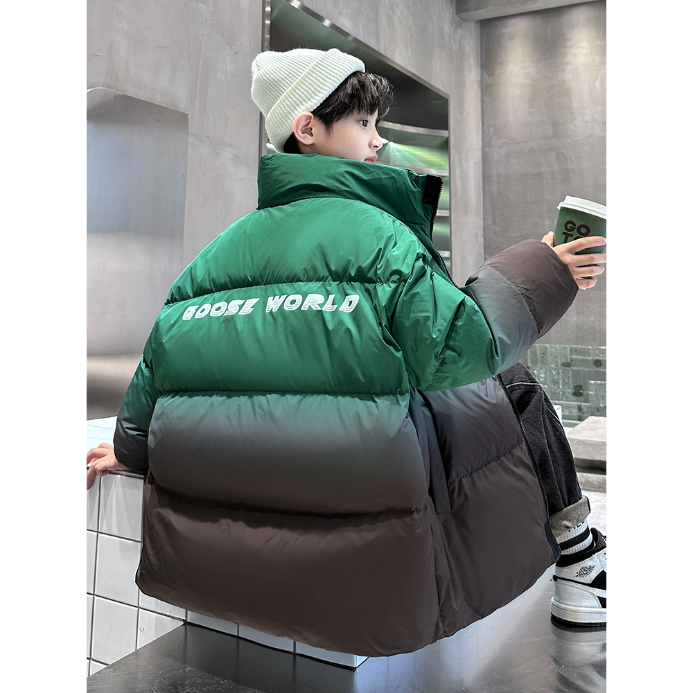 儿童装男童羽绒服冬装2023新款中长款男孩外套冬季秋冬款大童加厚