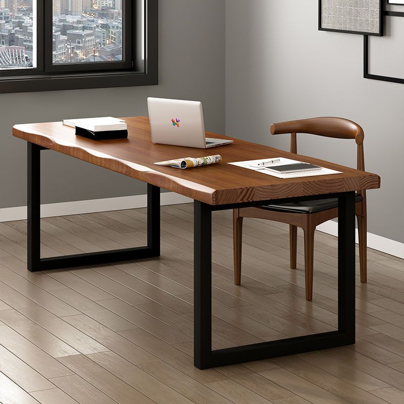 松木实木电脑桌台式桌家用书桌卧室双人电竞桌现代简约办公桌长条