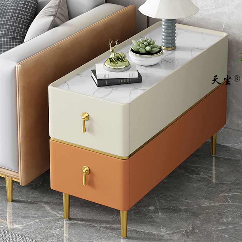 沙发边柜侧边柜夹缝隙柜边几桌小型角几储物窄边柜意式轻奢小茶几