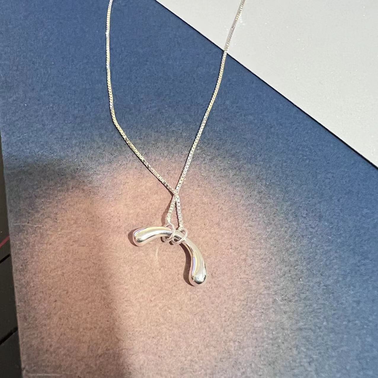 铜合金项链 轻奢时尚百搭小众简约镶嵌坠链素款 双11爆款平替好物