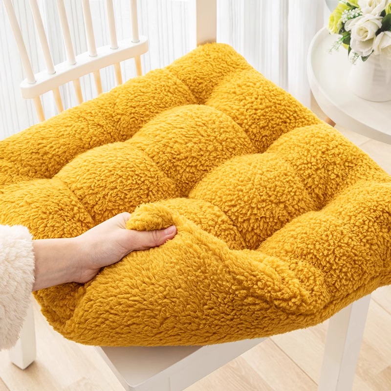 LANSWE/浪莎羊羔绒坐垫冬季加厚保暖办公室久坐神器椅子家用椅垫