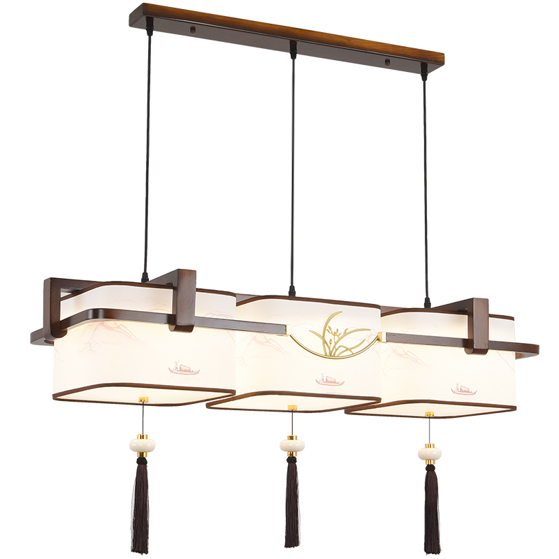 新中式餐厅吊灯禅意复古茶室书房过道卧室LED吊灯