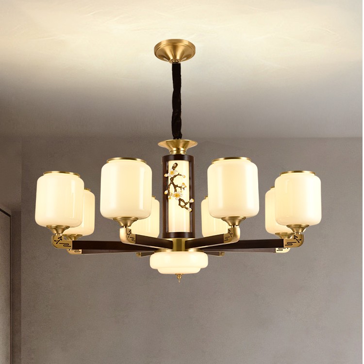 新中式全铜客厅吊灯中国风禅意大气别墅餐厅卧室书房新款灯具