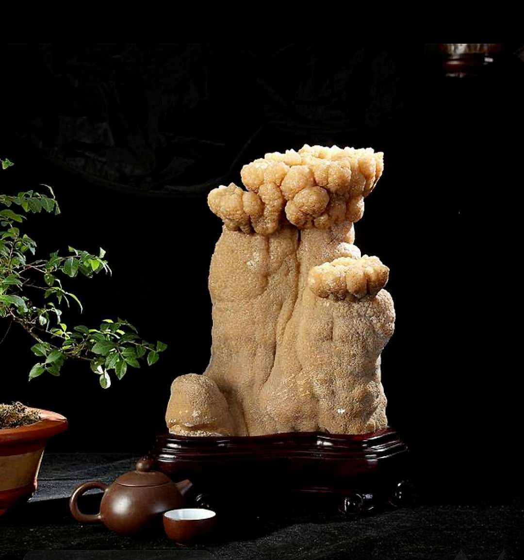 云南深山溶洞天然奇石晶体石玄关摆件钟乳石鱼缸造景盆栽摆件雕刻