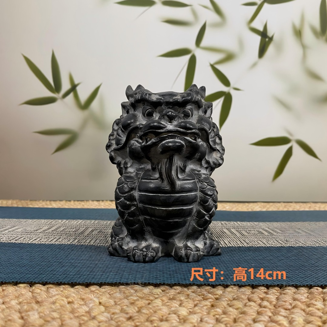 山西青石石雕创意貔貅摆件雕塑摆设工艺品办公室麒麟手工雕刻复古