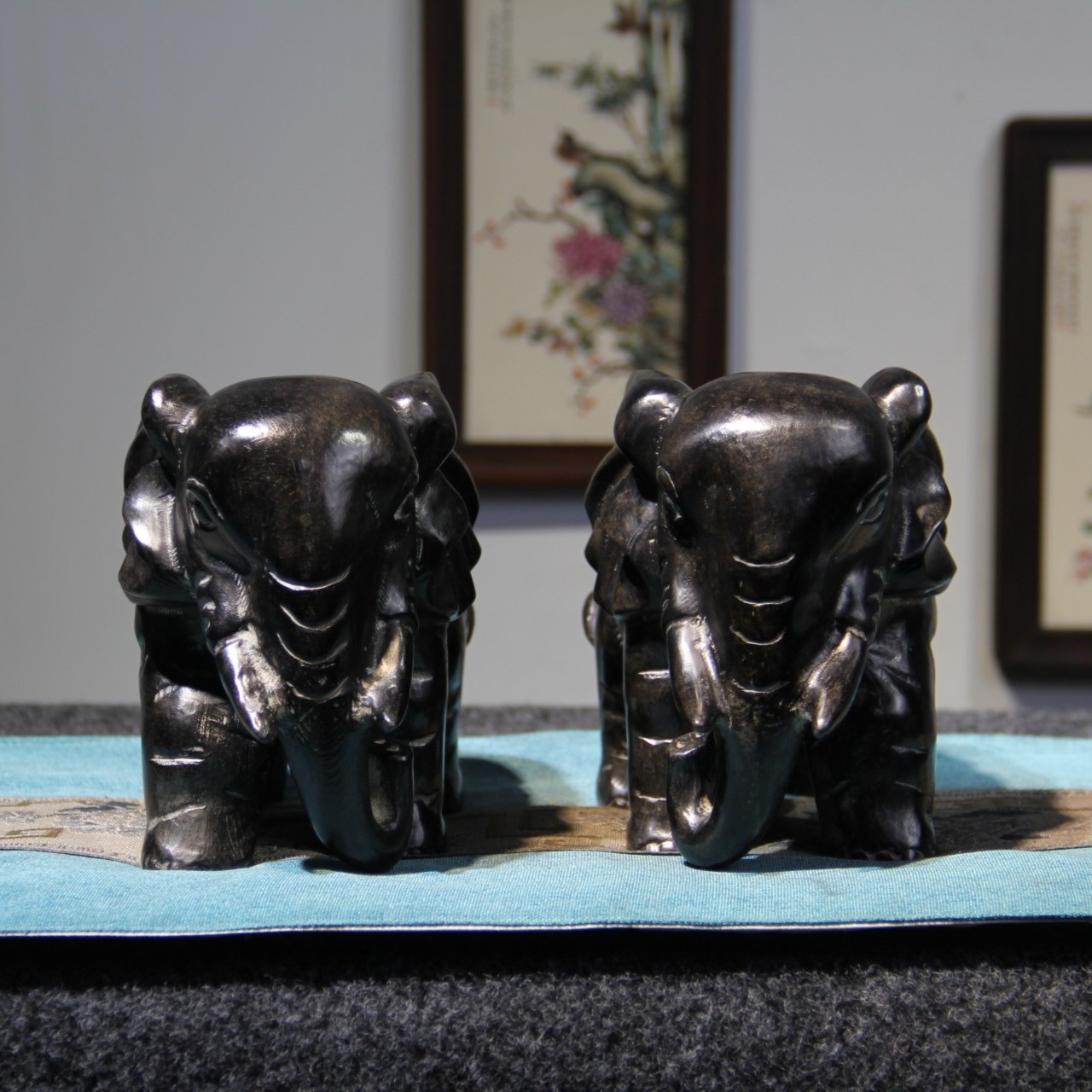 山西精美青石石雕狮子麒麟桌面造景摆件摆设雕刻工艺品（大号大象）