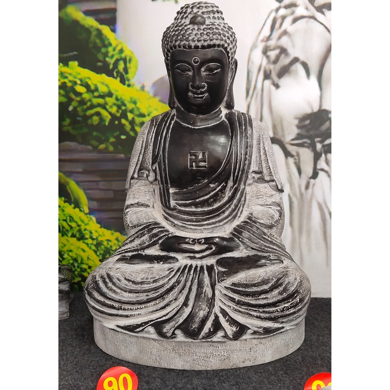 山西精美青石禅意摆件高50CM大日如来佛像