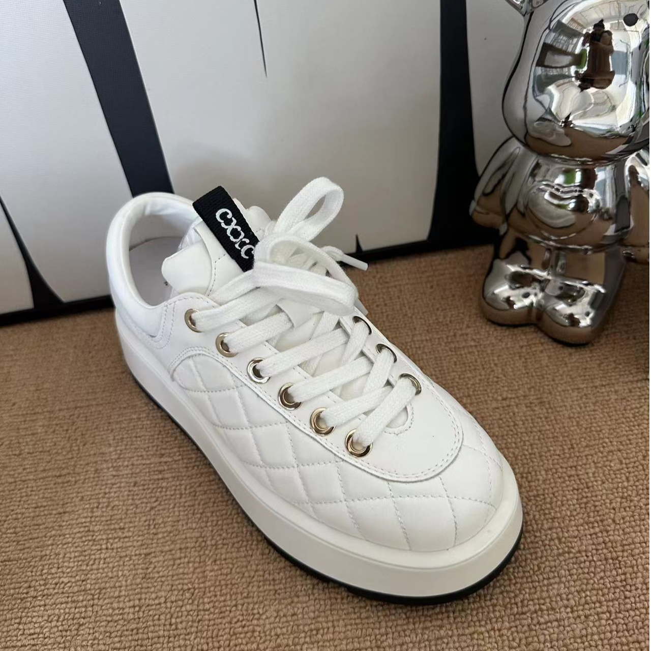 小香风厚底面包百搭小白鞋松糕系带运动板鞋2024早秋新款休闲鞋