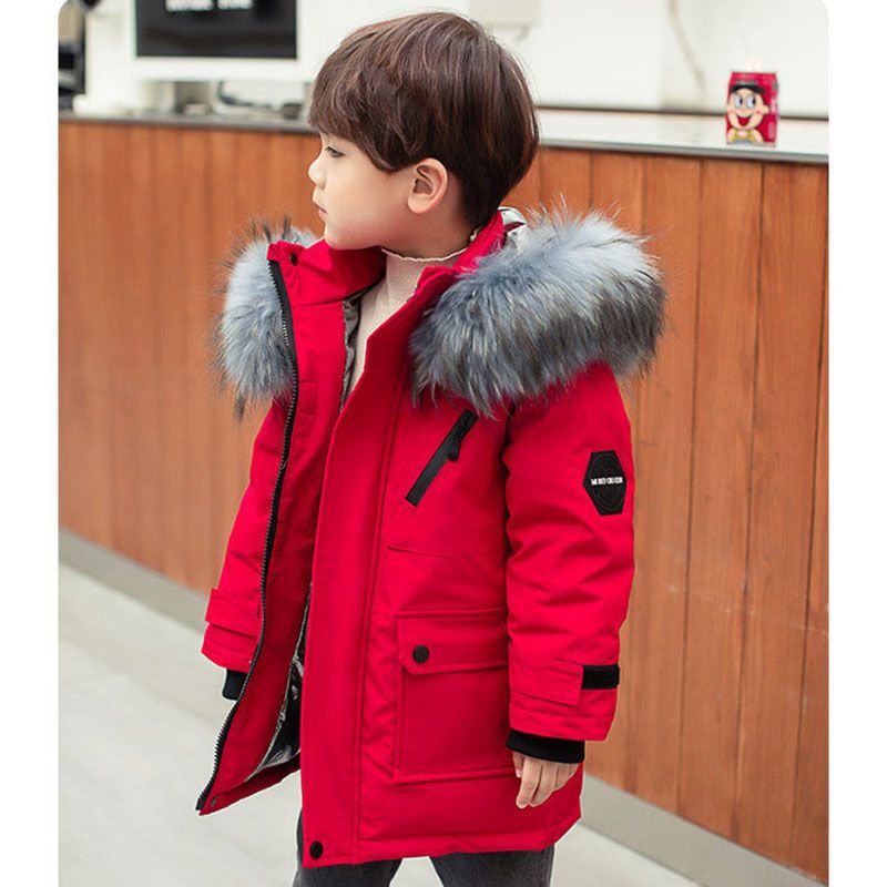 新品巴拉反季处理儿童羽绒服中长款加厚男童冬装2023新款白鸭