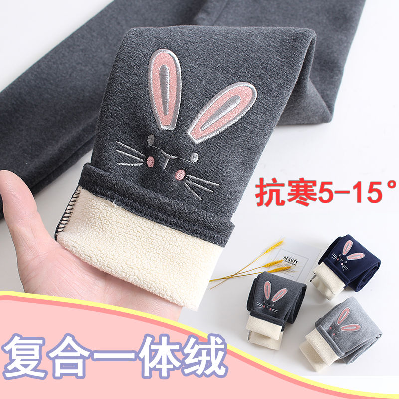 新品巴拉巴拉女童打底裤秋冬加绒加厚裤儿童棉质保暖长裤羊羔绒一